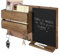 Flexzion Altholz-Eingangs-Brief-Organizer aus Holz, Wandhalterung Ablage-Organizer mit Tafel Kreidetafel Memo Board-Nachrichtenschild & Schlüsselhacken/f Vordertür Möbel Möbelzubehör Home Office