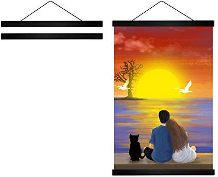 Radezon Posterleiste Posterschiene Poster, Magnet Magnetische Holz Poster Aufhänger Halter Rahmen Leisten Bild Bilder Bilderleiste Bilderrahmen 40x60 40x50(40cm, Schwarz)