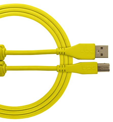 UDG U95001YL Cable USB 2.0 (A-B) - Audio de alta velocidad optimizado USB 2.0 A-macho a B-macho, amarillo, 1M