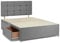Grey Chenille Fabric Divan Bed Base with Headboard | Luxurious & Durable 4FT Small Double Bed Frame with 20-Inches High Headboard and 4 Storage Drawers (120 x 190 cm)