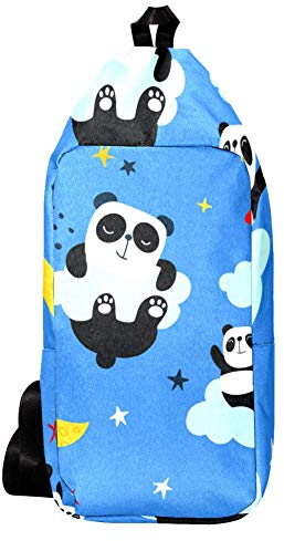 EZIOLY Panda Above The Clouds Schulterrucksack, Schultertasche, Umhängetasche, Reisetasche, Wandern, Tagesrucksack für Männer und Frauen