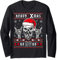 Heavy Xmas Totenkopf mit Weihnachtsmütze Ugly Ho Design Langarmshirt
