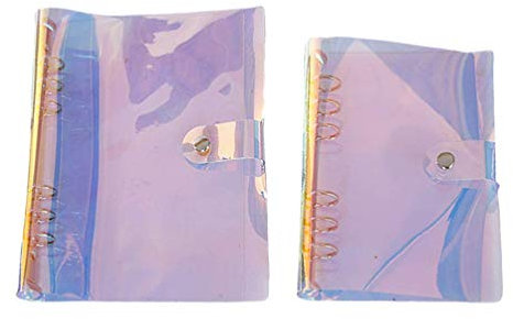 Ibely PVC Notebook Cover Transparent Soft Six Holes Notebook Case Binder Cover for Ring-Bound Planner Pages A5 A6