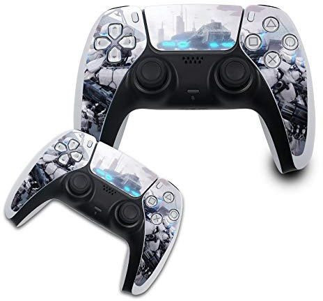 Finest Folia Schutzfolie kompatibel mit PS5 Sticker Hülle für Spiele Konsolen Controller Gehäuse Aufkleber Vinyl Folie Skin gegen Kratzer Design Cover R140 (Controller Set, Nr. 31 Invasion)