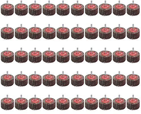 Lot de 50 disques abrasifs à lamelles pour perceuses Grain 60 60 mm Tige 6 mm