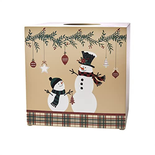 SKL HOME by Saturday Knight Ltd. Taschentuchspender, Motiv Schneemann, rustikal, Mehrfarbig