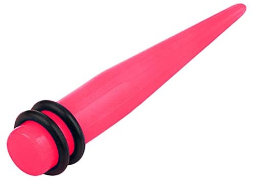 Taffstyle Piercing Ohrpiercing Bunt Dehnungsstab Dehnstab Taper Expander Ohr Stab Plug Glow in the Dark 8 mm Pink