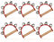 AKOLAFE Schlittenglocken-Instrument, rote Schellen mit 5 Stahlschellen, Holzgriff, Musikalik, Lederband, Musik für Weihnachten, Valentinstag, Basteldekoration, 6 Stück