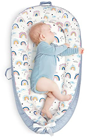 Babynest Liege Kinderbett Bett für Co Schlafen Tragbarer BabyStubenwagen Weiche Atmungsaktive Neugeborene Liege Perfekt für Neugeborene Geschenk Nickerchen CoSchlafen und Reisen Weiche Baumwolle