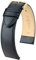 HIRSCH Uhren-Armband Osiris M - Uhr-Band aus glänzendem Kalbs-Leder mit feiner Struktur - Schwarz - 12 mm