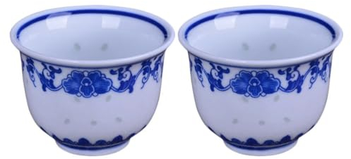 Chinese Tea Set 2pcs Chinese Tea Cup Kung Fu Cup Ceramic Bowl Mini Porcelain Tasting Asian Ware Business for Home Office 80mL Travel Toiletries