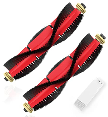 Rrochio Spazzola Originale per Roborock S6 MaxV, 2 Spazzole Principali di Ricambio per Robot Aspirapolvere per S4 Max S5 S5 Max S6 Pure E2 E3 E4 C1, 2 Accessori Riutilizzabili per Aspirapolvere