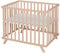 roba Laufgitter 75 x 100 cm - Baby Laufstall inkl. Einlage Lil Planet grau - GOTS und Oeko-Tex 100 zertifiziert - 3-fach höhenverstellbar - Holz natur