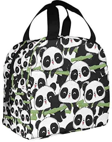 Zoczos Panda Jungen Lunchbox Niedliches Muster Einfaches Tier Nahtloses Muster Bär Bambus Doodle Design Erwachsene Lunchbox für Jungen Mädchen Frauen Herren