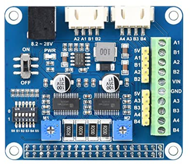 HRB8825 Stepper Motor HAT Support Raspberry Pi Series Board/Jetson Nano, Drives Two Stepper Motors, 6 Available Microstepping Modes