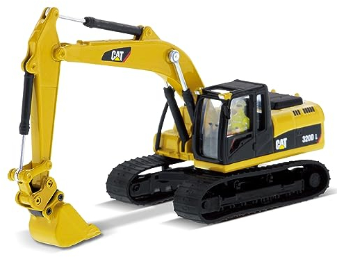 Diecast Masters 85652 - Caterpillar Bagger mit Zubehör 320D, Maßstab 1:87, ca. 11,7 x 4,5 x 4,8 cm, ab 14 Jahren