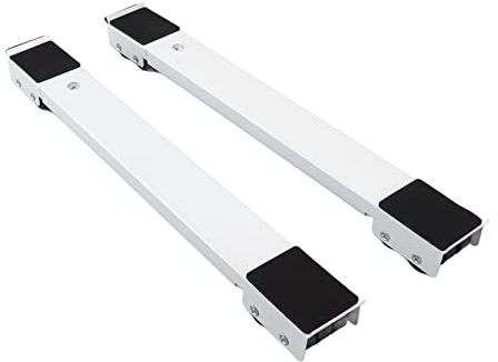 2 Juegos de Ruedas de Rodillos Móviles para Muebles, Rodillos para Electrodomésticos de Servicio Pesado que Incluyen Estantes Móviles con Almohadillas Auxiliares, para Lavadoras,(Blanco)