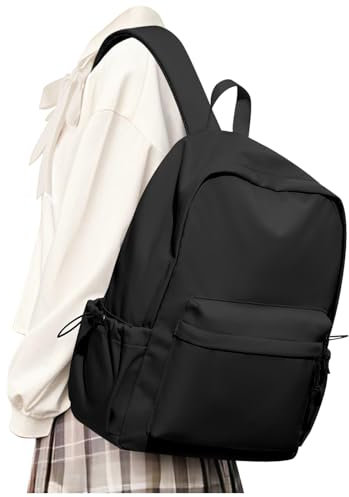 UPPACK Rucksack, leicht, wasserdicht, Mittelschule, Schüler, A-Schwarz, 18.1 x 12.61 x 5.5 inches, Schulrucksack
