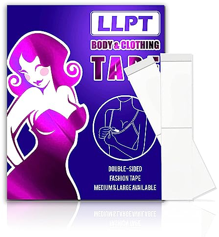 LLPT Körper Kleidung Klebeband | Doppelseitiges Modisches Körper Klebeband | 72 Stück Mittlerer Größe Transparent | Zuverlässig auf Stoff Sanft zur Haut Großartig für alle Hauttöne (FTD12CR72)