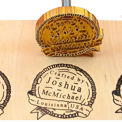 AIMOADO Custom Business Logo Holz Branding Eisen, individueller Holzbrennstempel für Holzarbeiter, personalisierter Wärmestempel für Holzbearbeitung und handgefertigtes Design (5.1x5.1cm)