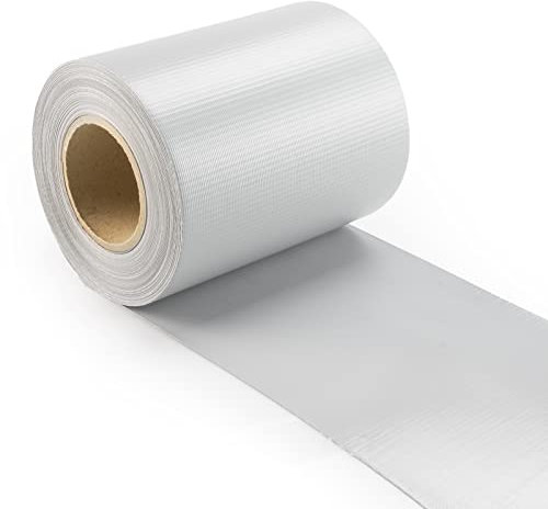 Seiletech.de Sichtschutzstreifen | Hellgrau | 19 cm x 26 m | 1200 g/m² | Zaunfolie | Sichtschutz | Zaunblende | Gartenmaterial | UV-Stabilisierung | Reißfest | PVC Rolle
