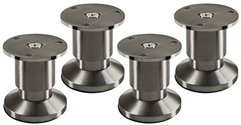 4er Set Möbelfüße Alpha verstellbar Sofafüße Edelstahloptik gebürstet, belastbar bis 250 Kg, Höhe: 50 mm von SO-TECH