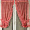 HomeMaison.com Paire Petits Vitrages Carreaux Normand - Rouge - 095 X 120 cm
