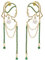 Einzigartiges abstraktes Gesicht Art baumelnde Ohrringe für Frauen Mädchen Umriss Strass Tassel Dény Hollow aus Ohrringe Schmuck Mode baumelt lange Aussage leichte Ohrringe... (Golden green diamond)
