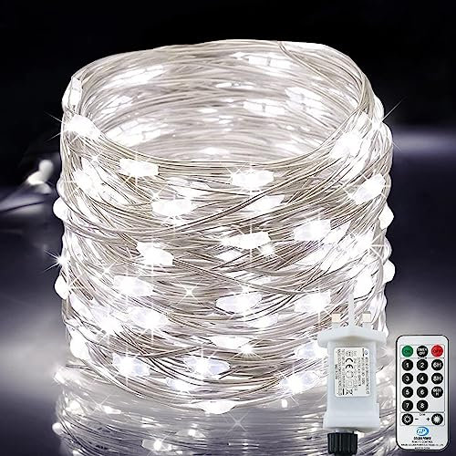 Lezonic Fairy Lights, 220LED 25M String Lights Mains Operated, 8 Modes Low Voltage Fairy Lights with Remote Timer for Home, Garden, Yard, Party, Wedding, Christmas Decoration (Cool White)