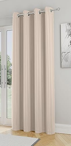 Enhanced Living Nightfall Plain Supersoft Natural Thermal Blockout Single Eyelet Door Curtain - 66 x 84 inch (168 x 214cm) - Energy Saving & Noise Reducing Door Curtain for Living Room & Bedroom