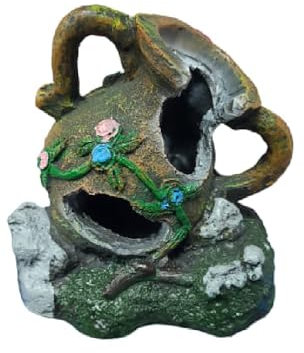 BLUSUPERSHOP anfora in resina 14X15 CM PER ACQUARIO DA METTERE SOTT'ACQUA per pesci o terrario Piccoli Animali