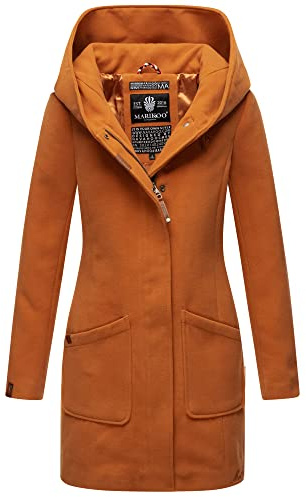 MARIKOO Damen Winter Jacke Mantel Business Trenchcoat Wintermantel Parka XS-XXL MAIKOO (DE/NL/SE/PL, Alphanumerisch, S, Regular, Regular, Rusty Cinnamon)