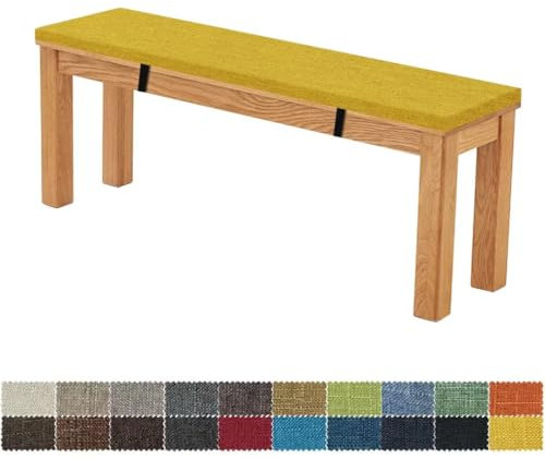 FIOVIP Bankauflage Bankkissen Sitzbankkissen 150X45X5CM Abnehmbar Waschbar Doppelt rutschfest Hochelastischer Geeignet für Gartenbänke, Schaukeln, Terrassen, Innenbänke(Gelb)