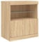 vidaXL Sideboard, Kommode mit viel Stauraum, Highboard Schrank mit LED-Leuchten, Anrichte Beistellschrank Standschrank, Modern, Sonoma-Eiche