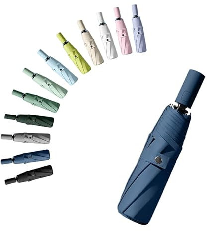 Travel Folding Umbrella Automatic Open/Close Handle Coating Layer Fabric Blocking/Portable Golf/Car Compact Umbrella/Lightweight Small Backpack/Rain Sun Anti UPF 50 UV Protection 99.9% /Men Women Kids