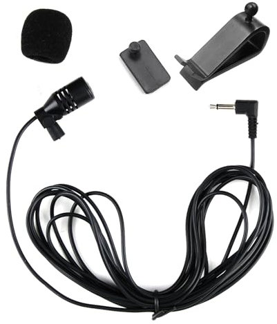 3,5 mm Micrófono Estéreo de Coche, Micrófono Externo Radio Coche - Micrófono de Navegación para Automóvil Microfono de Coche Externo con Conector para Sistemas de Manos Libres, GPS y DVD