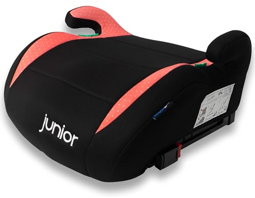 PETEX Auto-Kindersitzerhöhung mit Isofix - Max Plus, i-Size ECE R129, ca. 7 bis 12 Jahre, für Körpergröße von 125 bis 150 cm, Sitzerhöhung, pink