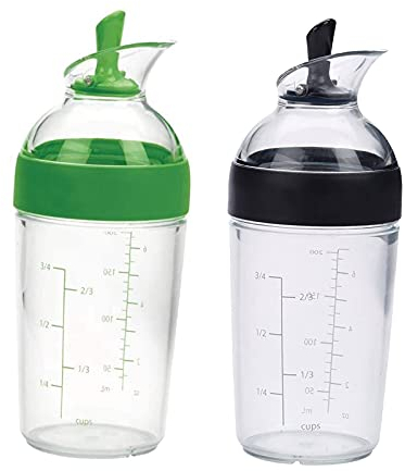 2 coctelera pequeña for aderezo de ensaladas, paquete de 2