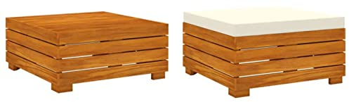 Chaduof Gartentisch und Hocker mit Kissen, Gartenmöbel Set, Garnitur, Sitzgarnitur Garten, Balkon Möbel Set, Garten Möbelsets, Massivholz Akazie