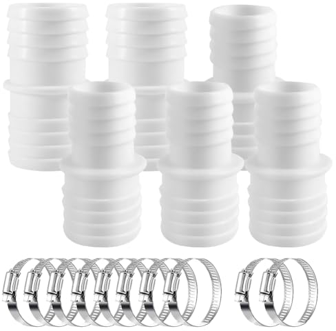 6 Stück 32mm auf 38mm und 38 mm auf 38 mmm Schlauchverbinder Set, Poolschlauch Schlauchverbinder, Pool Adapter mit 10 Schlauchschellen, Schlauchadapter 38mm Set für Poolschlauch Doppelschlauchtülle