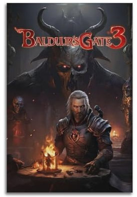 TESUXYEHH Poster mit Videospiel, Baldur's Gate 3, dekoratives Gemälde, Leinwand, Wandposter und Kunstdruck, moderne Familienschlafzimmer-Dekoration, Poster, 40 x 60 cm