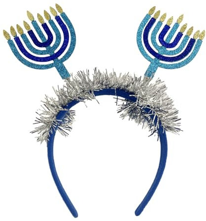 TQUXNGA Haarreif Chanukka, dekorativer Haarschmuck, blaue Kopfbedeckung, Kopfbedeckung für jüdische Feiertagsdekorationen