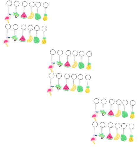 TOPBATHY 36 Stk Kokosnussbaum Schlüsselanhänger Anhänger Zum Aufhängen Dekorativer Schlüsselanhänger Tasche Hängende Dekoration Hawaiianische Pvc-weichkleber