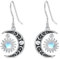 AXELUNA Sonne und Mond Ohrringe 925 Sterling Silber MoonStone Sonne Ohrringe Sonne Mond Drangle Ohrringe Sonne Mond Schmuck Geschenk für Frau Mutter Ehefrau