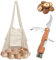 Pilzmesser mit Bürste und Tasche: Pilzmesser Set, Tragbares Schwammerlmesser mit Pinsel, Faltbare Pilzsammeltasche mit Großer Kapazität, Pilz Klappmesser mit Holzgriff, für Garten, Outdoor, Geschenk