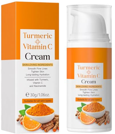 Kurkuma Vitamin C Gesichtscreme,Kurkuma Vitamin C Creme,Kurkuma Feuchtigkeitscreme,VC Gesichtsfeuchtigkeitscreme,Anti Aging Kurkuma Gesichtscreme,Vitamin C Gesichtscreme,Creme mit Kurkuma