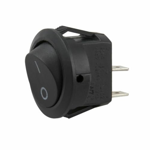 Interruptor empotrable redondo 6A 23mm, ideal para controlar la iluminación y dispositivos eléctricos en hogares y oficinas.