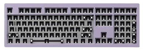 RGB-Hot-Swap-mechanisches Tastatur-Kit in voller Größe, DIY-Barebone-CNC-Aluminium mit Dichtungsmontage, kompatibel mit VIA QMK, Südausrichtung(Purple)