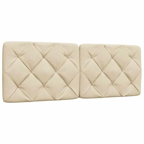 vidaXL Kopfteil-Kissen Creme 140 cm Stoff, Kopfteilkissen, Kopfkissen, Lesekissen, Kopfteilpolster, Rückenkissen, Kissen-Kopfteil, Kopfteil Polster