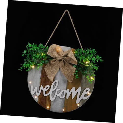 Cabilock -willkommens-türschild Aus Holz Heimdekor-Schild für Die Haustür mit Wandbehang Im Landhausstil